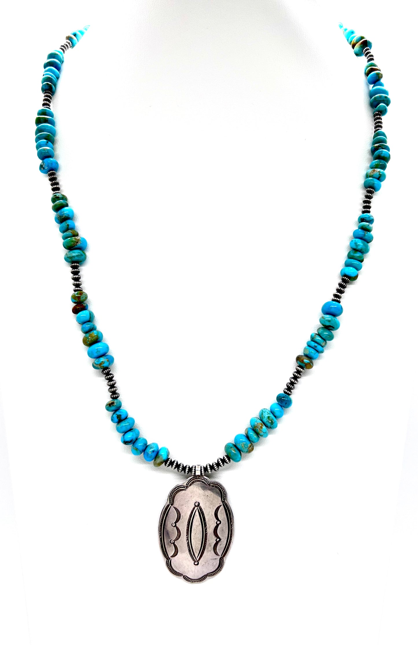 Petunia with Vintage Pendant and Kingman Turquoise