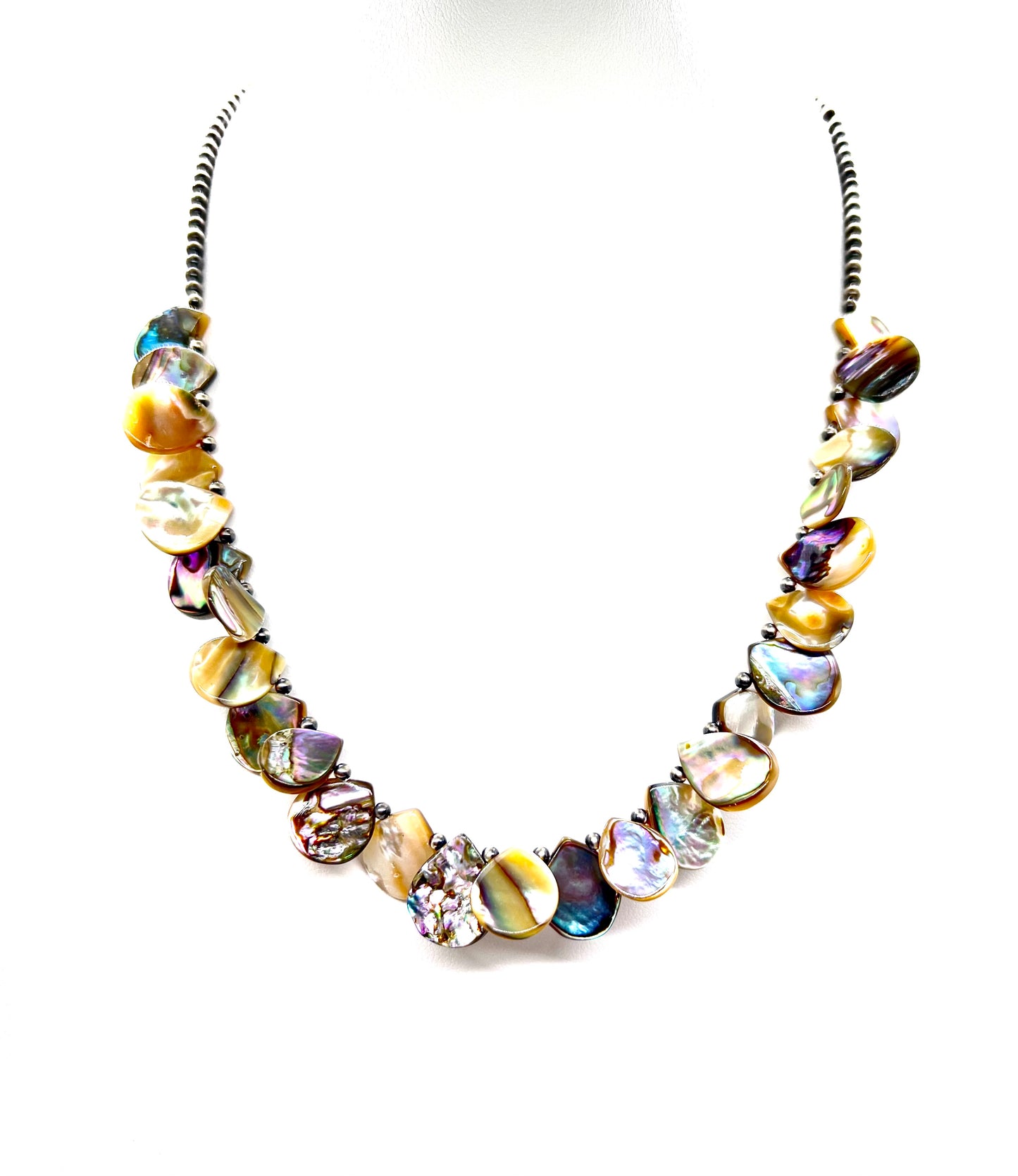 Petunia with Abalone and Navajo Pearls