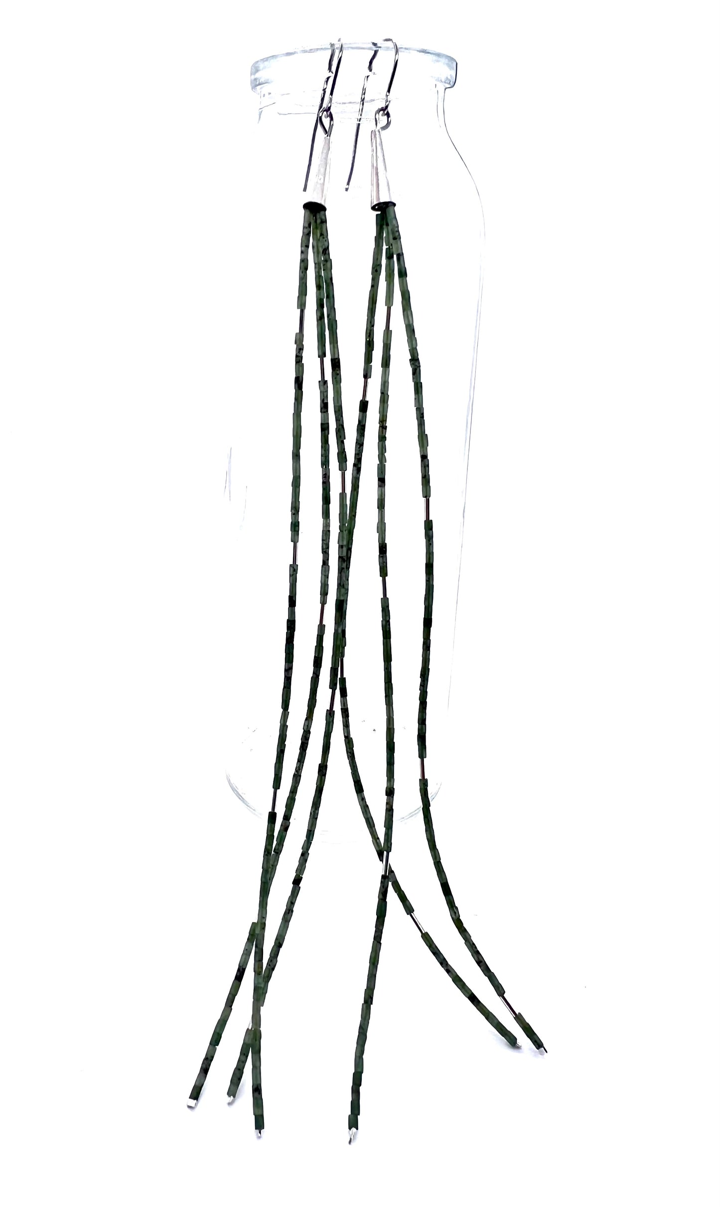 Jade and Sterling Silver Earrings