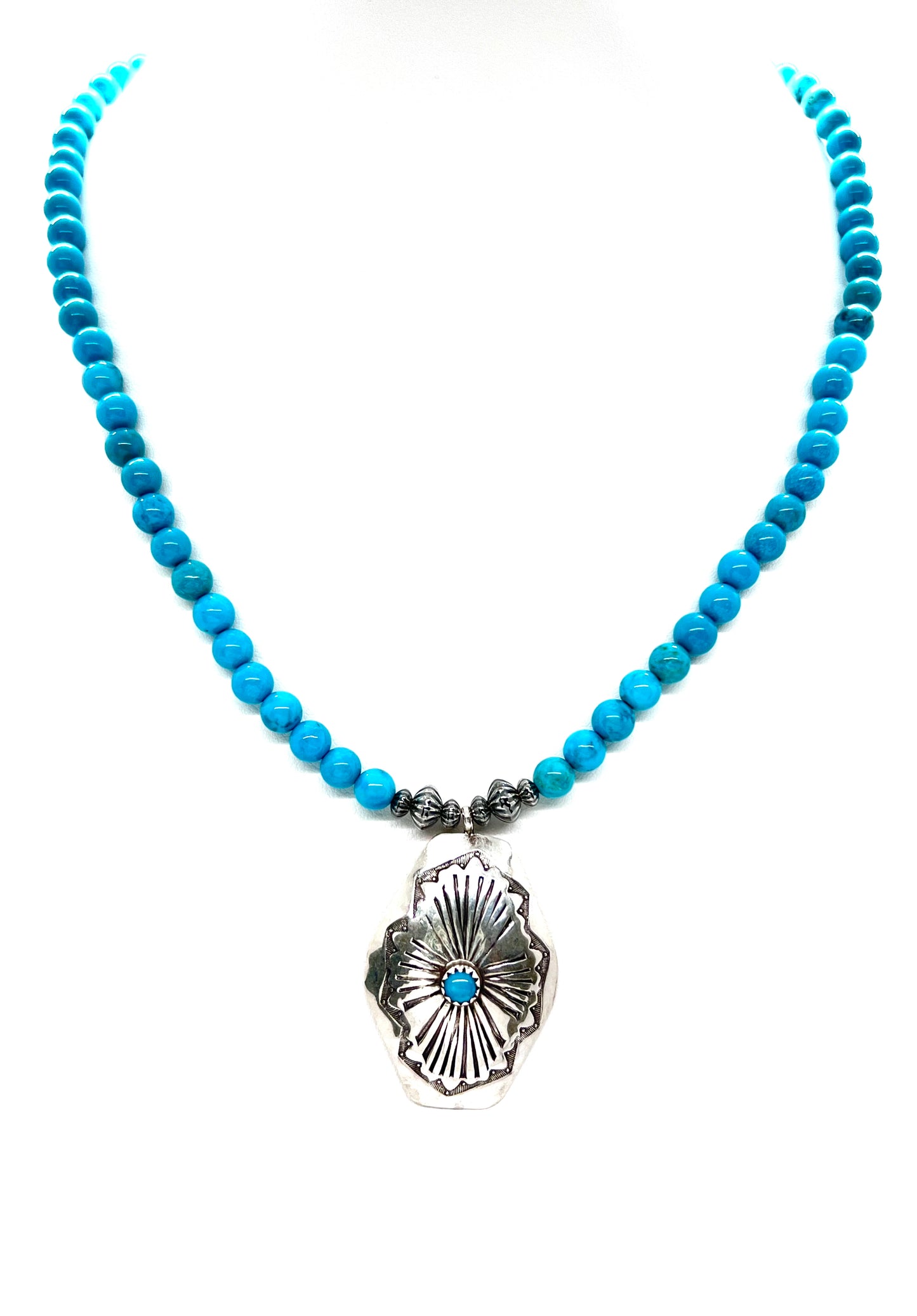 Petunia with Turquoise and Vintage Pendant