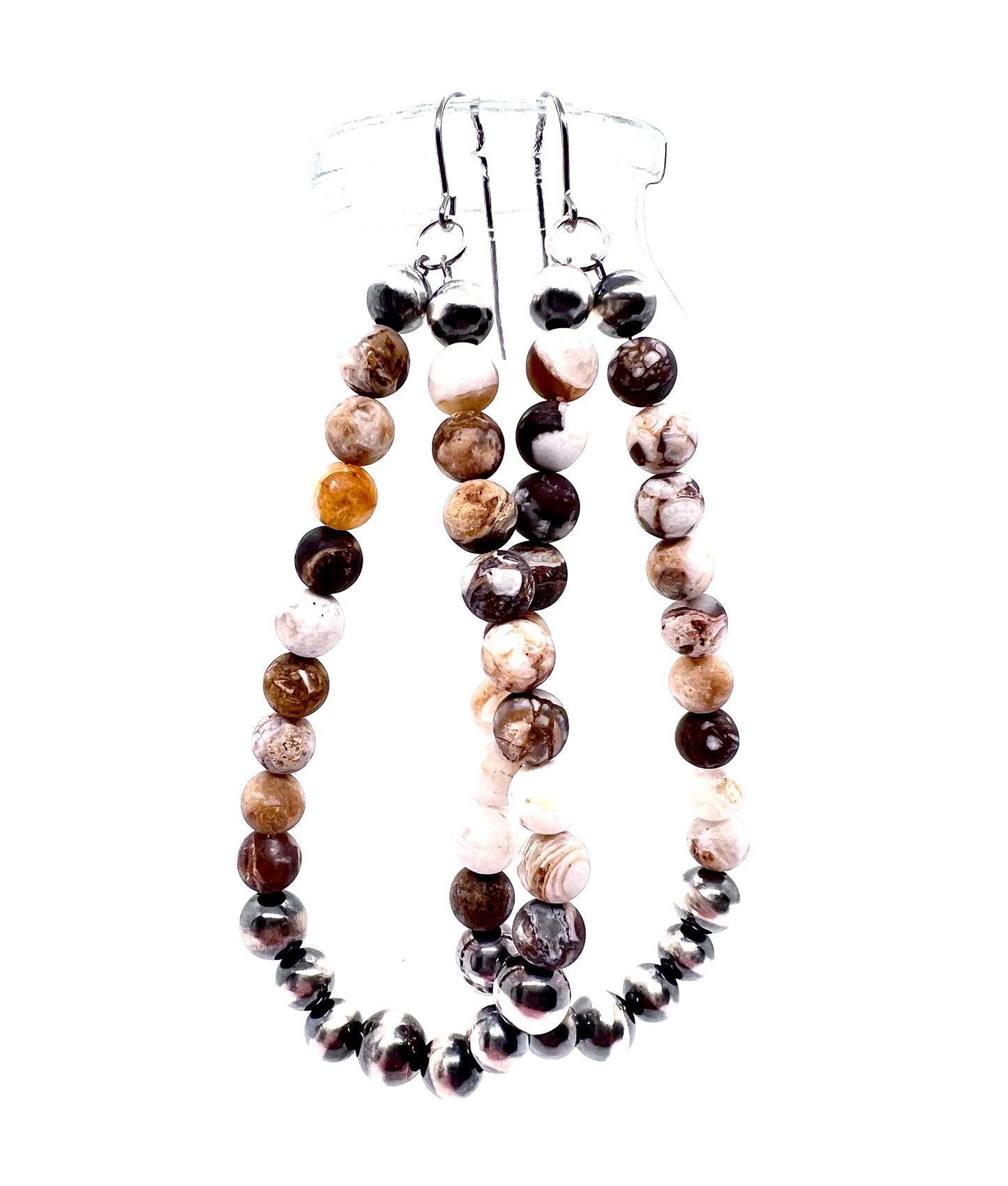 Quinnie with Petrified Wood Opal and Navajo Pearls