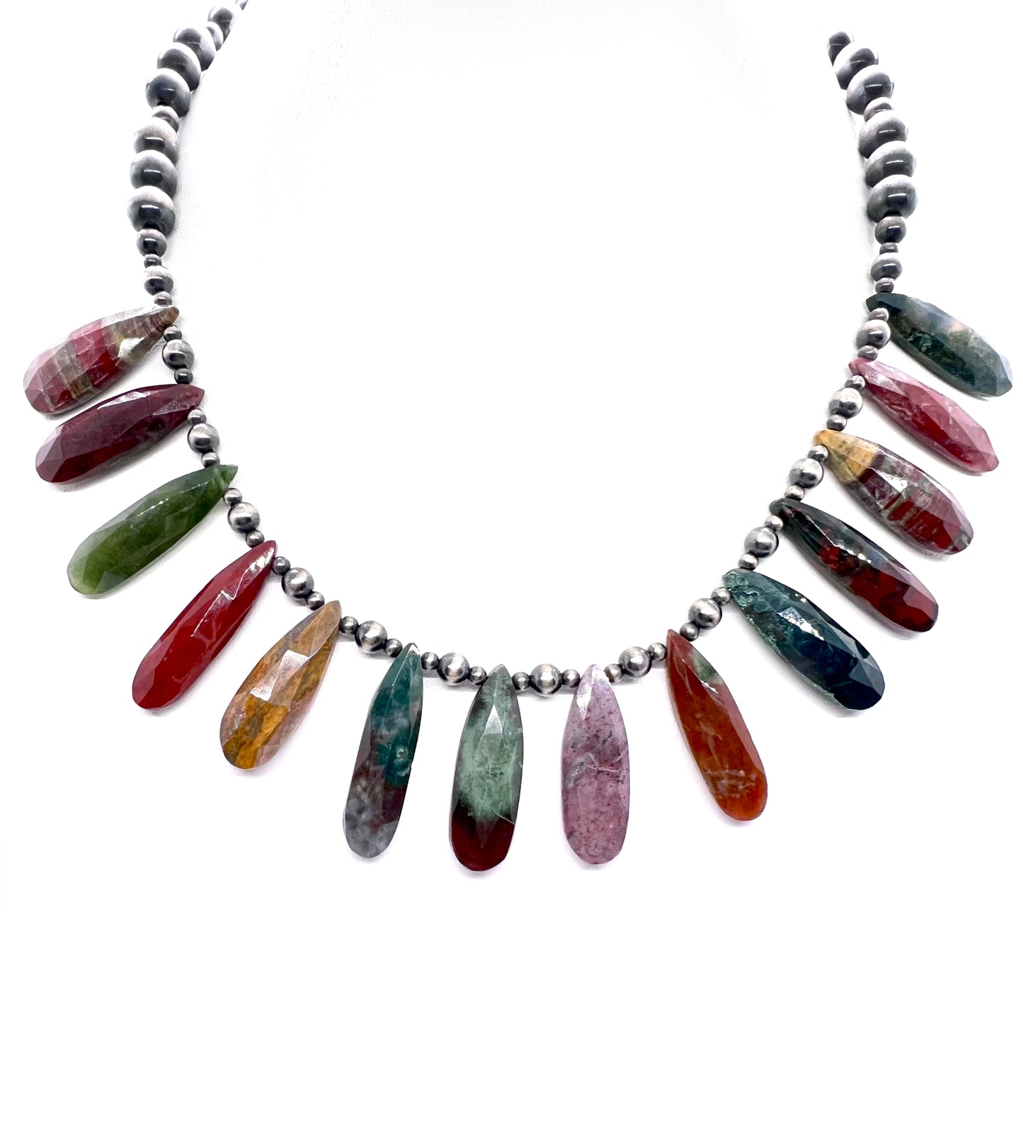 Petunia with Jasper and Navajo Pearls