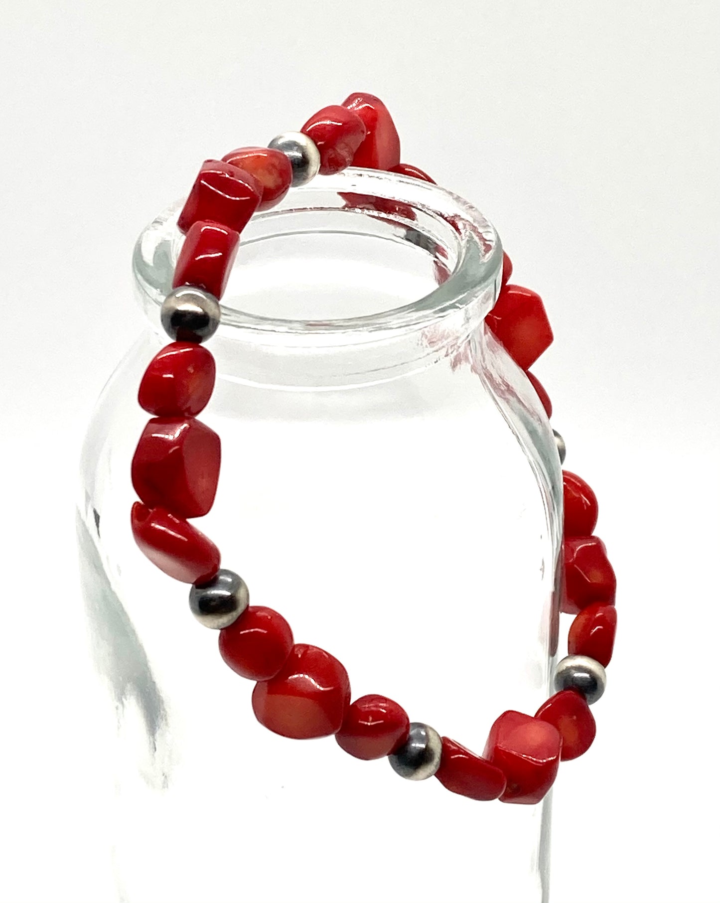 Presto with Red Coral and Navajo Pearls