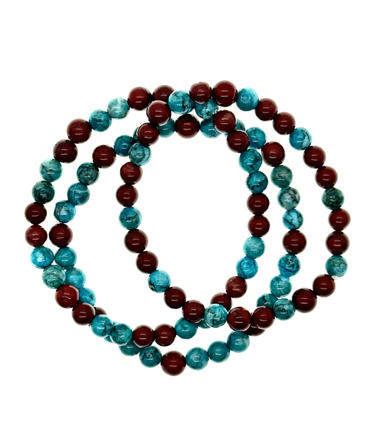 Presto Turquoise and Red Jasper (Set of Three)