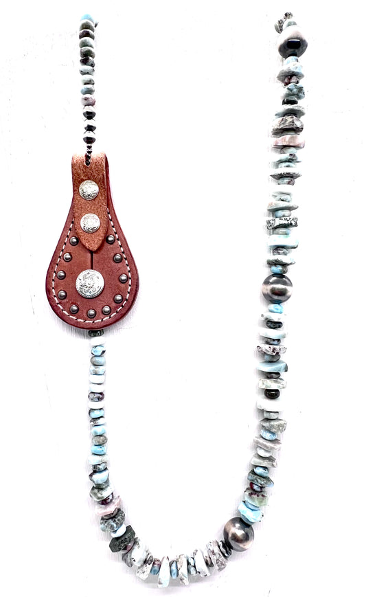 Spur Strap Necklace with Larimar