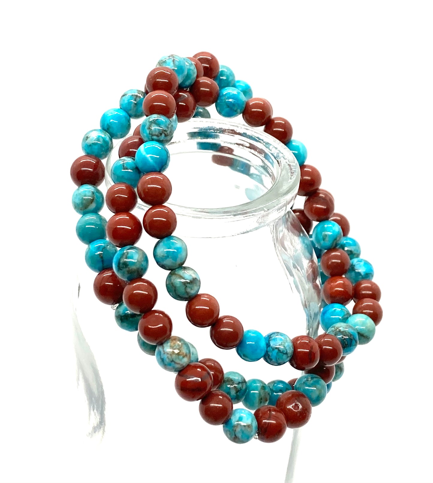 Presto Turquoise and Red Jasper (Set of Three)