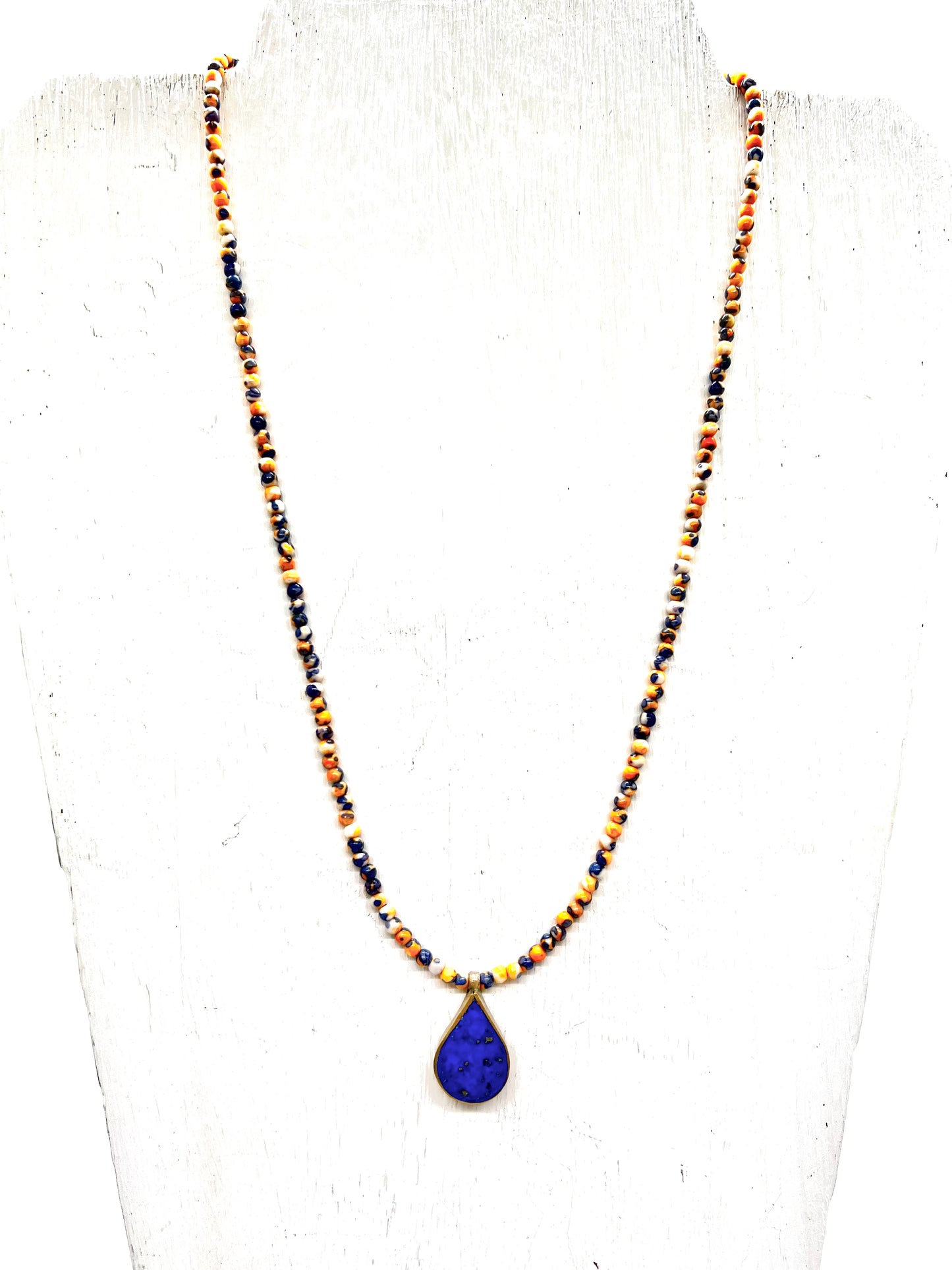Petunia with Turquoise and Lapis Lazuli Pendant