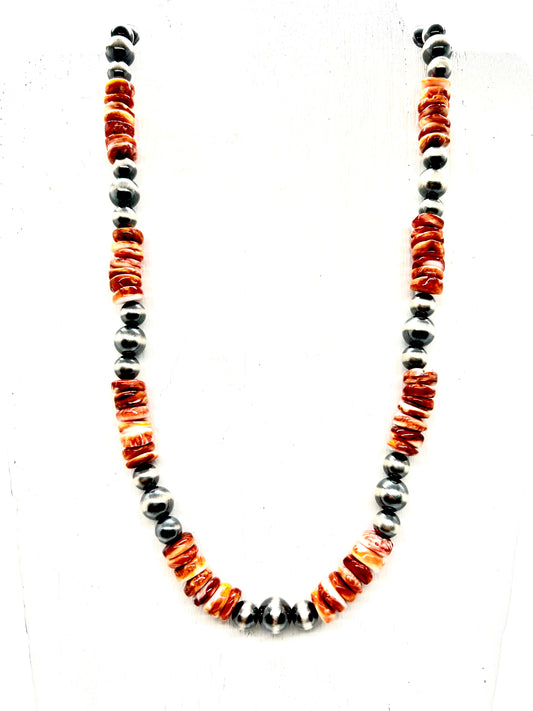 Petunia with Spiny Oyster and Navajo Pearls